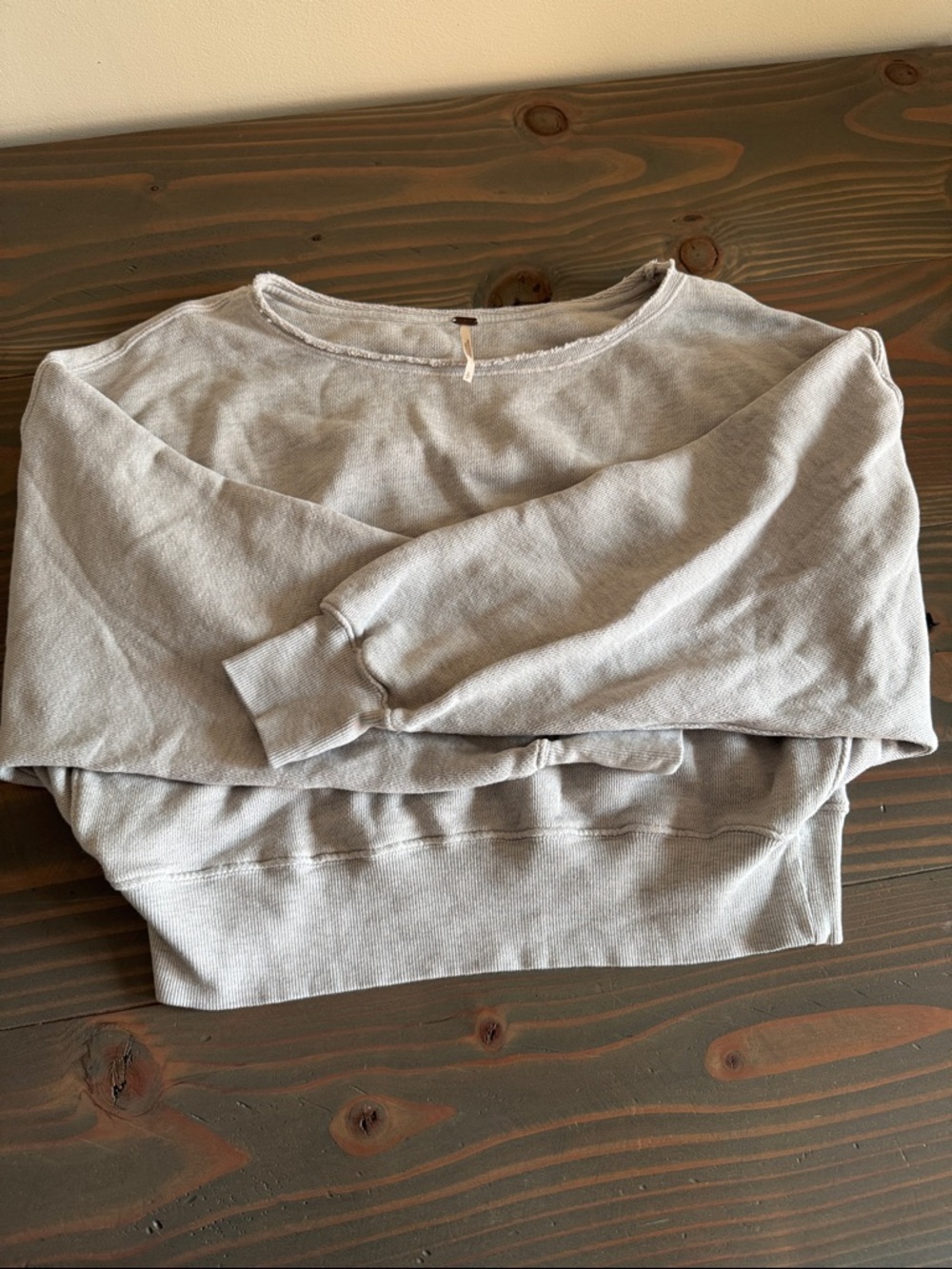 Free People Light Gray Cropped Sweatshirt - Like New